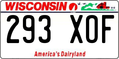 WI license plate 293XOF