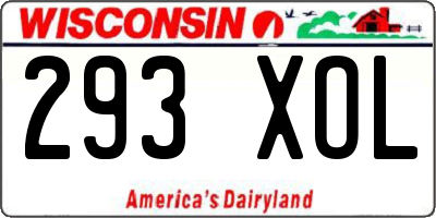 WI license plate 293XOL