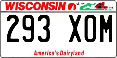 WI license plate 293XOM
