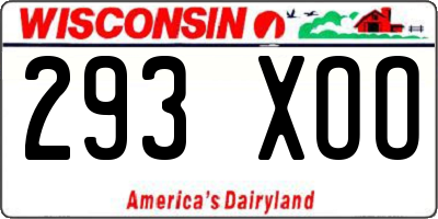 WI license plate 293XOO
