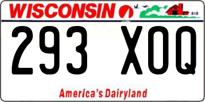 WI license plate 293XOQ