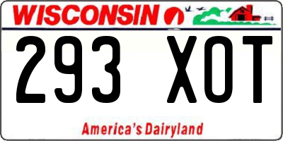 WI license plate 293XOT