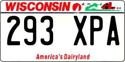WI license plate 293XPA
