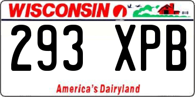 WI license plate 293XPB