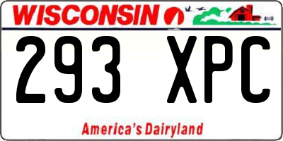 WI license plate 293XPC