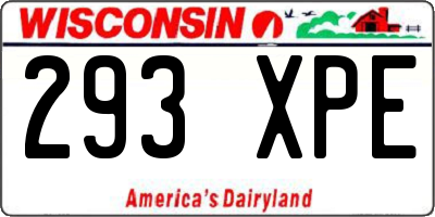 WI license plate 293XPE