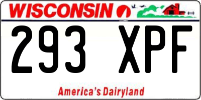 WI license plate 293XPF