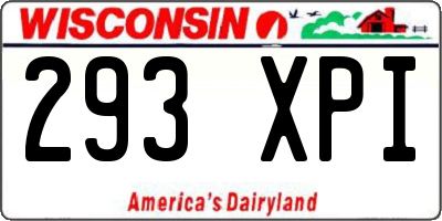 WI license plate 293XPI