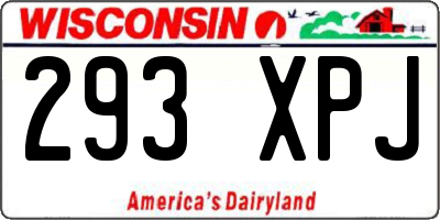 WI license plate 293XPJ