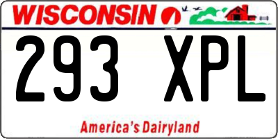 WI license plate 293XPL