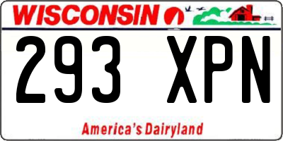 WI license plate 293XPN
