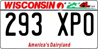 WI license plate 293XPO