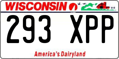 WI license plate 293XPP