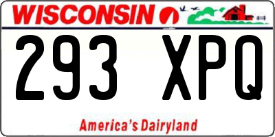 WI license plate 293XPQ