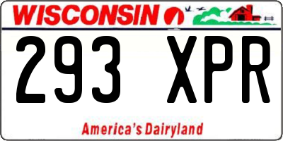 WI license plate 293XPR
