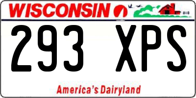 WI license plate 293XPS