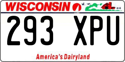 WI license plate 293XPU