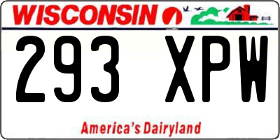 WI license plate 293XPW