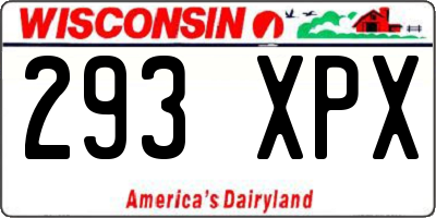 WI license plate 293XPX