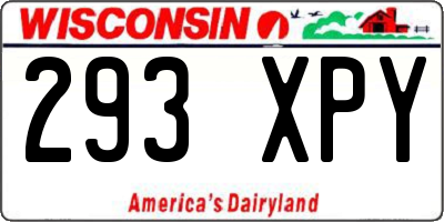 WI license plate 293XPY