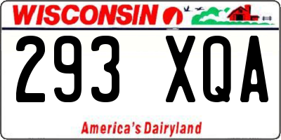 WI license plate 293XQA