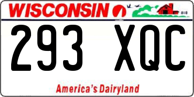 WI license plate 293XQC
