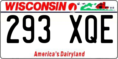 WI license plate 293XQE