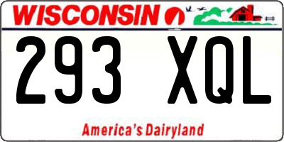 WI license plate 293XQL