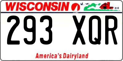 WI license plate 293XQR