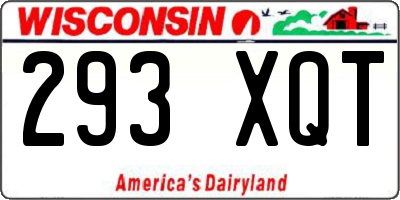 WI license plate 293XQT