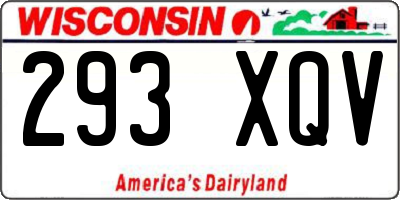 WI license plate 293XQV