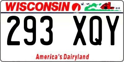 WI license plate 293XQY