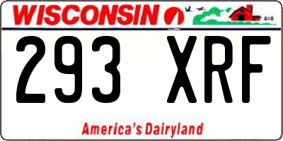 WI license plate 293XRF