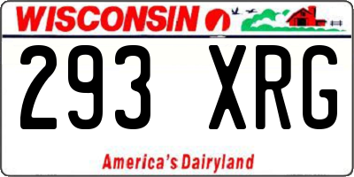 WI license plate 293XRG