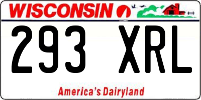 WI license plate 293XRL