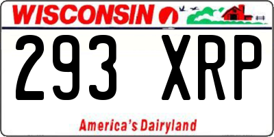 WI license plate 293XRP