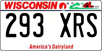 WI license plate 293XRS