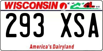 WI license plate 293XSA
