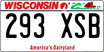 WI license plate 293XSB