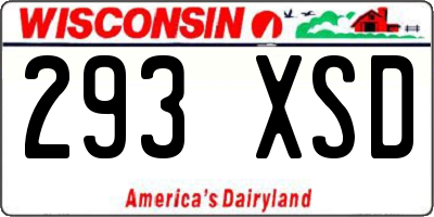 WI license plate 293XSD
