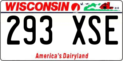 WI license plate 293XSE