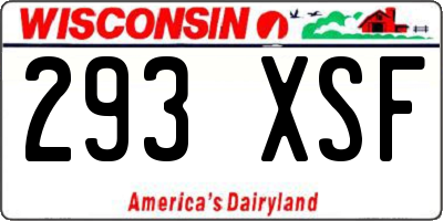 WI license plate 293XSF