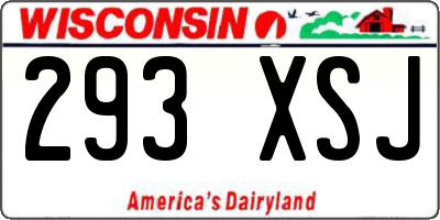 WI license plate 293XSJ