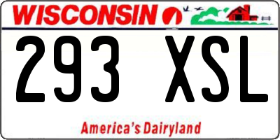 WI license plate 293XSL