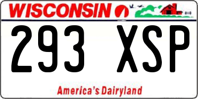 WI license plate 293XSP