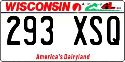 WI license plate 293XSQ