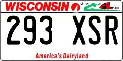 WI license plate 293XSR