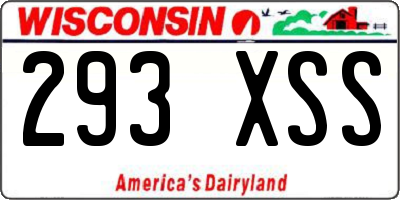 WI license plate 293XSS