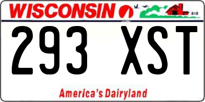 WI license plate 293XST
