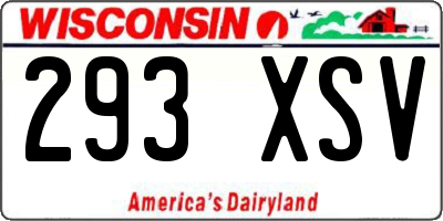 WI license plate 293XSV